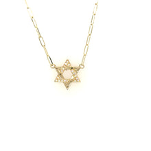 Load image into Gallery viewer, Paperclip Star of David Necklace