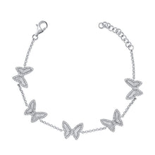 Load image into Gallery viewer, Diamond Fluted Butterfly Chain Bracelet (0.51ct)