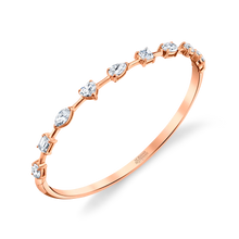 Load image into Gallery viewer, Hinged Bangle Bracelet with Fancy Shape Diamonds