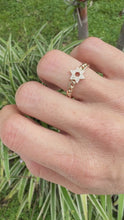Load image into Gallery viewer, 14k Yellow Gold Star of David Diamond Link Ring