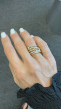 Load image into Gallery viewer, 5 Band Stack Ring One Diamond Band