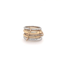 Load image into Gallery viewer, 5 Band Stack Ring One Diamond Band