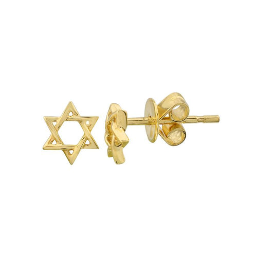 Star of David Stud Earrings 14ky
