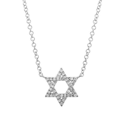 14kw Star of david Diamond Necklace