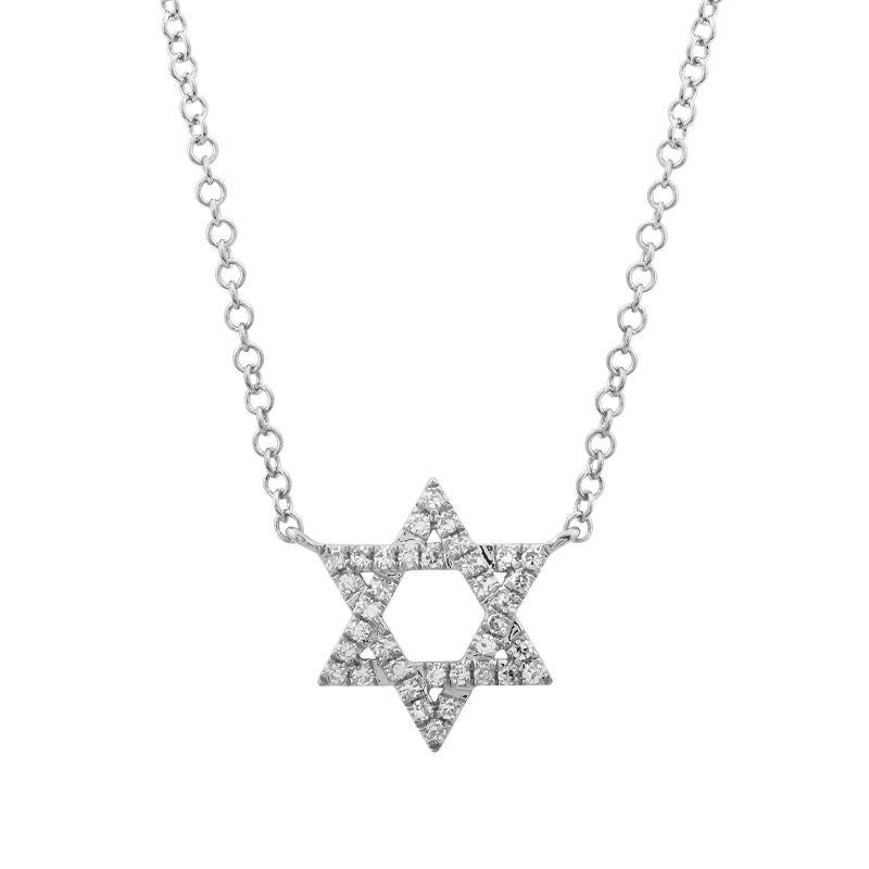 14kw Star of david Diamond Necklace