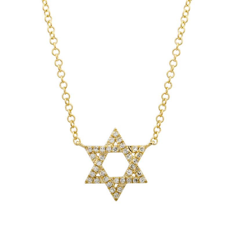 Star of David Diamond Necklace 14ky