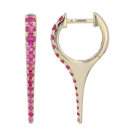 Pink Sapphire Spike Huggies (medium)