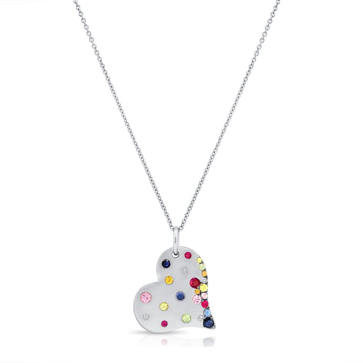 Hearts and Love Pendant Necklace .80ct