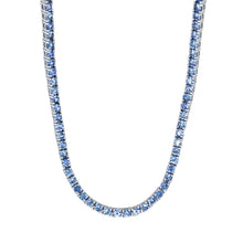 Load image into Gallery viewer, Blue Sapphire Tennis Necklace
