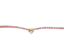 Load image into Gallery viewer, Pink Sapphire Heart Tennis