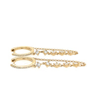Huggie Diamond Drop Earrings
