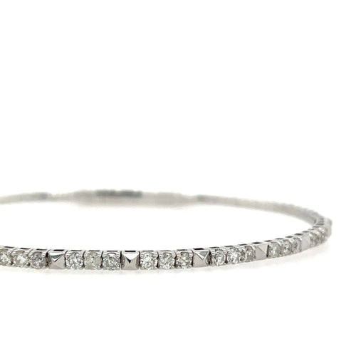 White Pyramid Diamond Flex Bangle