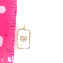 Load image into Gallery viewer, Mother of Pearl Diamond Dog Tag Charm