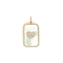 Load image into Gallery viewer, Mother of Pearl Diamond Dog Tag Charm