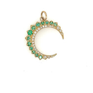Emerald Crescent Moon Charm
