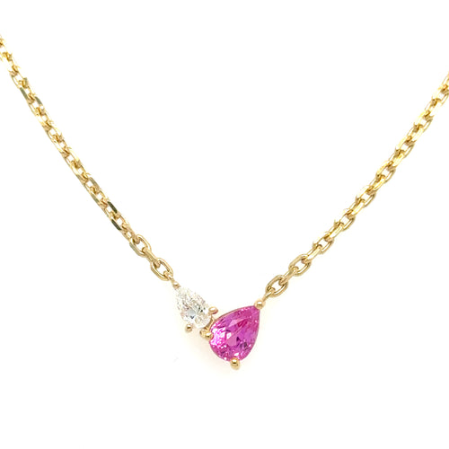 Pink Sapphire Cluster Necklace