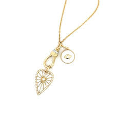 Load image into Gallery viewer, Mother of Pearl and Diamond Heart Pendant