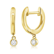 Solitaire Huggie with Charm