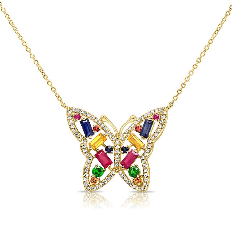 Butterfly Pendant Necklace 1.47ct