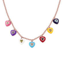 Load image into Gallery viewer, Colorful Hearts and Love Station Necklace