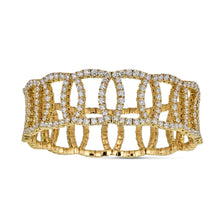 Load image into Gallery viewer, Wide Overlaping Stretch Bracelet with Diamonds