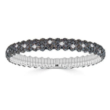 Load image into Gallery viewer, Black and White Diamond Domed Stretch Bracelet