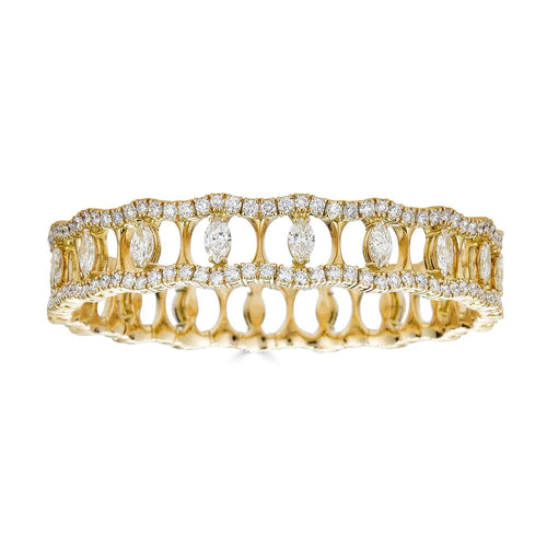 Stretch Bracelet with Marquise and Round Shape Diamonds