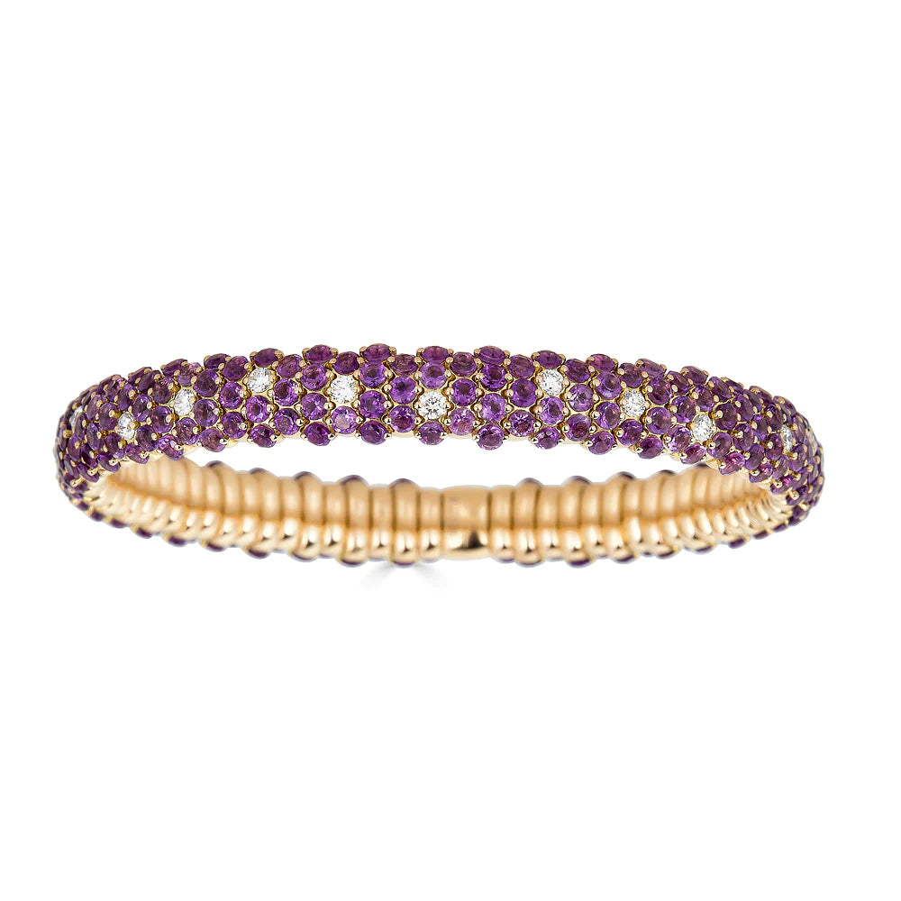 Amethyst Domed Stretch Bracelet