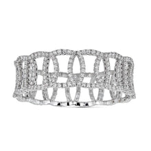 Load image into Gallery viewer, Wide Overlaping Stretch Bracelet with Diamonds