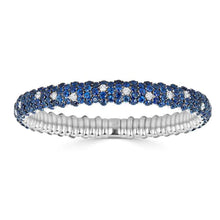 Load image into Gallery viewer, Blue Sapphire Domed Stretch Bracelet