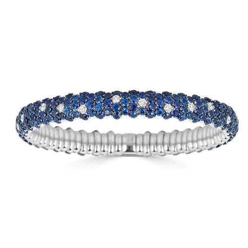 Blue Sapphire Domed Stretch Bracelet