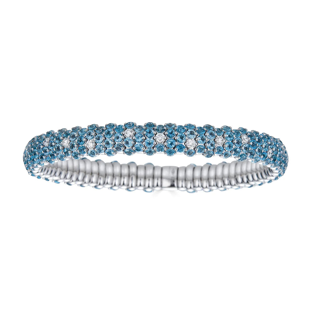 Blue Topaz Domed Stretch Bracelet