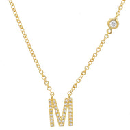 Initial Diamond And Bezel Necklace