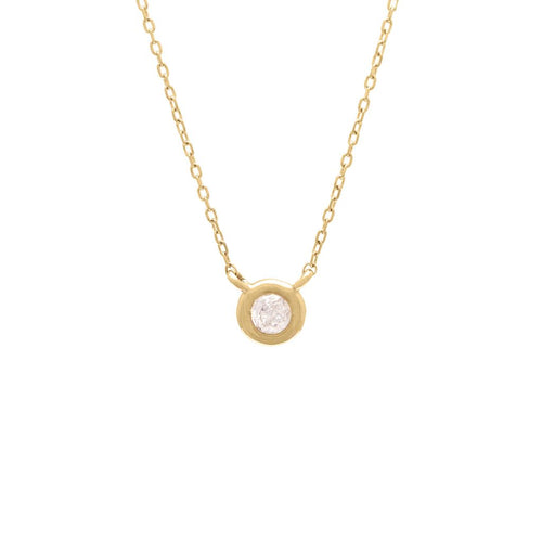 14ky Round Bezel Diamond Necklace