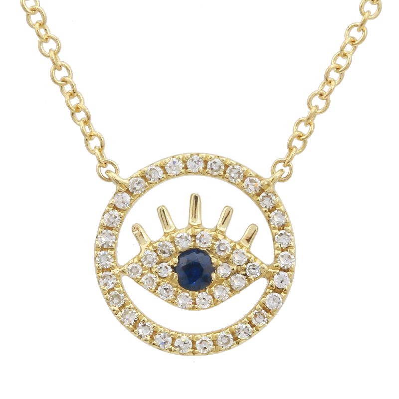 Diamond Evil Eye Necklace / Blue Eye