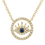 Diamond Evil Eye Necklace / Blue Eye