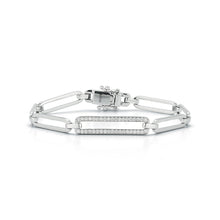 Load image into Gallery viewer, Paperclip Link Bracelet With One Diamond Link