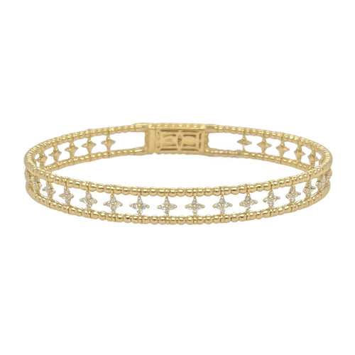 Cluster Beaded Diamond Flex Bangle