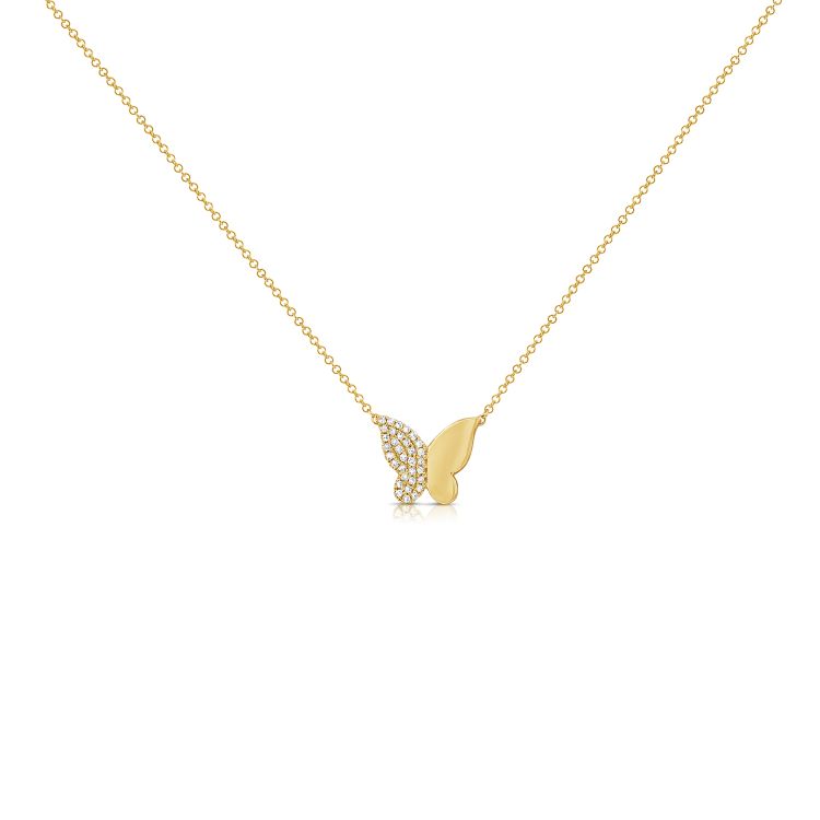Diamond Butterfly Pendant Necklace