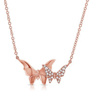 Diamond Butterfly Pendant Necklace (.06ct)