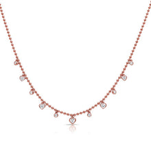 Load image into Gallery viewer, Diamond Heart Bezel Station Ball Necklace