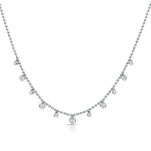Load image into Gallery viewer, Diamond Heart Bezel Station Ball Necklace