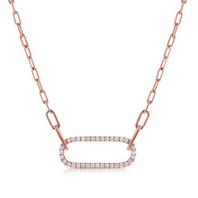 Load image into Gallery viewer, Diamond Link Paperclip Pendant Necklace (.39ct)