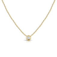 Diamond Solitaire Pendant Ball Necklace