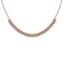 Load image into Gallery viewer, Emerald and Diamond Ball Necklace