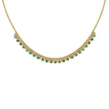 Load image into Gallery viewer, Emerald and Diamond Ball Necklace