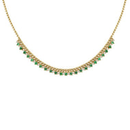 Emerald and Diamond Ball Necklace