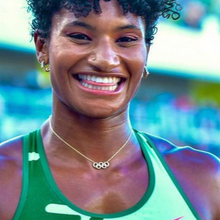 Load image into Gallery viewer, Gold Olympic Rings Diamond Necklace