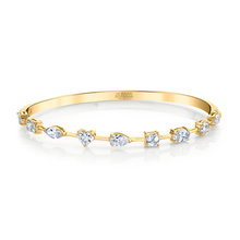 Load image into Gallery viewer, Hinged Bangle Bracelet with Fancy Shape Diamonds