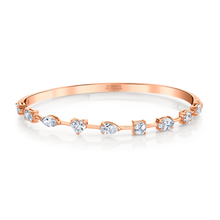 Load image into Gallery viewer, Hinged Bangle Bracelet with Fancy Shape Diamonds